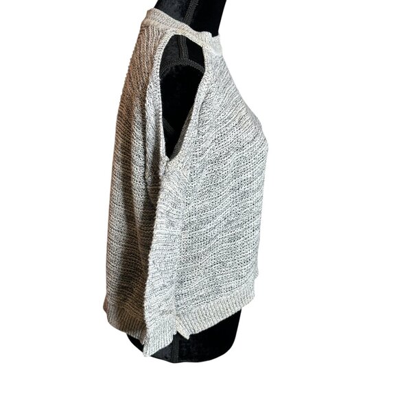 Express Open Shoulder Knit Sweater Womens Size Small Crew Neck Grey Black - Picture 6 of 16